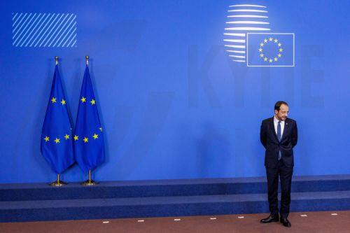 epa12830120 President of Cyprus Nikos Christodoulides arrives for the EU Tripartite Social Summit official photo ceremony in the EU Council in Brussels, Belgium, 18 March 2026.  EPA/OLIVIER MATTHYS