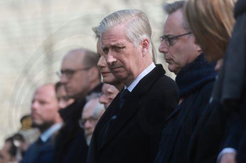 epa12841095 King Philippe of Belgium (L) with Prime Minister Bart de Wever attending a memorial ceremony on the 10th anniversary of the Brussels attacks in Brussels, Belgium, 22 March 2026. Brussels was struck by coordinated suicide bombings on 22 March 2016, claimed by the so-called Islamic State. Two blasts detonated in the departure hall of Zaventem...