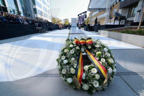 epa12841103 A memorial ceremony on the 10th anniversary of the Brussels attacks in Brussels, Belgium, 22 March 2026. Brussels was struck by coordinated suicide bombings on 22 March 2016, claimed by the so-called Islamic State. Two blasts detonated in the departure hall of Zaventem Airport and a third at Maelbeek metro station in the EU quarter, killing 32...