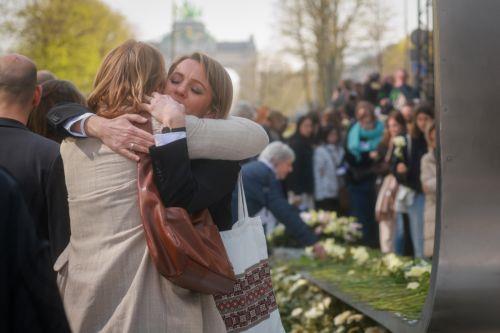 epa12841110 A memorial ceremony on the 10th anniversary of the Brussels attacks in Brussels, Belgium, 22 March 2026. Brussels was struck by coordinated suicide bombings on 22 March 2016, claimed by the so-called Islamic State. Two blasts detonated in the departure hall of Zaventem Airport and a third at Maelbeek metro station in the EU quarter, killing 32...