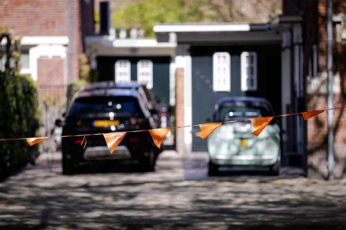 epa12907183 Spots are reserved for a flea market in Amsterdam, the Netherlands, 22 April 2026, as the city prepares for King's Day. In 2026, the Netherlands will celebrate King's Day on 27 April.  EPA/ROBIN VAN LONKHUIJSEN