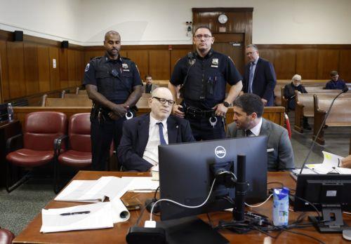 epa12909596 Former Hollywood film producer Harvey Weinstein (2-L) appears in the Manhattan Supreme Court for his retrial in New York, New York, USA, 23 April 2026. Weinstein is back in court for a retrial that began on 14 April on third-degree rape charges involving Jessica Mann, an actress who starred in the 2015 romantic comedy 'This Isn't Funny. He will...