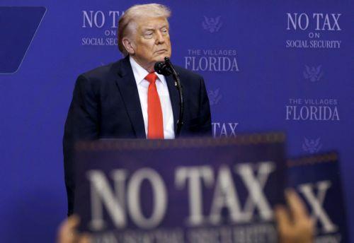 epa12927374 US President Donald J. Trump delivers remarks during an event with seniors in The Villages, Florida, USA, 01 May 2026. Trump outlined tax proposals for retirees, including a senior deduction aimed at reducing taxes on Social Security benefits and other retirement-related measures.  EPA/CRISTOBAL HERRERA-ULASHKEVICH