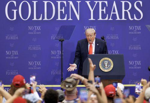 epa12927378 US President Donald J. Trump delivers remarks during an event with seniors in The Villages, Florida, USA, 01 May 2026. Trump outlined tax proposals for retirees, including a senior deduction aimed at reducing taxes on Social Security benefits and other retirement-related measures.  EPA/CRISTOBAL HERRERA-ULASHKEVICH
