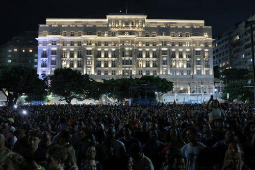 epa12927492 People attend a rehearsal of Colombian singer Shakira ahead of her 02 May concert on Copacabana Beach in Rio de Janeiro, Brazil, 01 May 2026. Shakira is scheduled to headline a free concert on the beach expected to draw around two million people as part of the 'Todo Mundo no Rio' (Everyone in Rio) initiative, according to Rio City Hall. ...