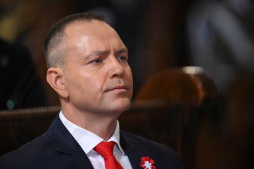 epa12929436 Polish President Karol Nawrocki attends a Holy Mass for the Homeland as part of 3rd May Constitution Day celebrations at the Archcathedral of St. John the Baptist in Warsaw, Poland, 03 May 2026The 03 May National Holiday commemorates the adoption of the 03 May Constitution in 1791. This document was the second constitution in the world after the...