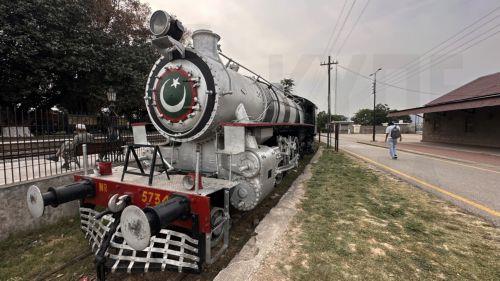 epa12958417 Canadian Locomotive 5734 is displayed at Golra Sharif Railway Station in Islamabad, Pakistan, 14 May 2026. Manufactured in 1945 by Kingston and Co. of the Canadian Locomotive Company, the broad-gauge steam engine was presented by the Canadian government to Indian State Railways after the Second World War to support railway transport in the...