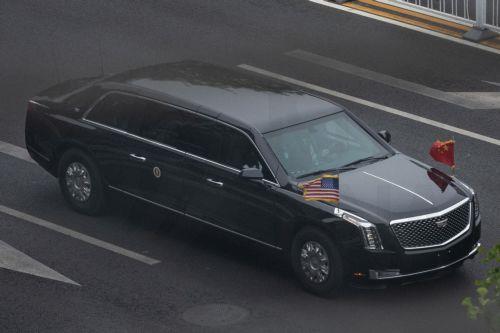 epa12958690 A vehicle adorned with China's and US national flags as part of US President Donald Trump's motorcade leaves the hotel and drives to the airport, in Beijing, China, 15 May 2026. US President Trump flew to Beijing for a high-stakes state visit running 13 May through 15 May, marking his first return to the mainland since 2017.  EPA/JESSICA LEE