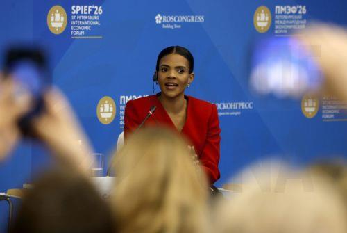 epa13015202 US Conservative influencer Candace Owens attends the St. Petersburg International Economic Forum (SPIEF), in St. Petersburg, Russia, 04 June 2026. The 29th SPIEF runs from 03 to 06 June 2026.  EPA/ANATOLY MALTSEV