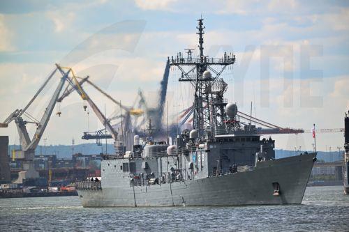 epa13015932 Polish Navy Oliver Hazard Perry-class guided missile frigate ORP Gen. T. Kosciuszko (273) departs the port of Gdynia in northern Poland, 04 June 2026, to take part in the 55th Baltic Operations, or Baltops 2026. The Nato-led exercise brings together naval, air and special forces from allied nations, including Polish Navy vessels, to demonstrate...