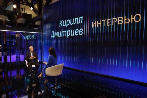 epa13017482 CEO of the Russian Direct Investment Fund (RDIF) Kirill Dmitriev speaks with a journalist during the St. Petersburg International Economic Forum (SPIEF) in St. Petersburg, Russia, 05 June 2026. The 29th St. Petersburg International Economic Forum runs from 03 to 06 June 2026.  EPA/ANATOLY MALTSEV