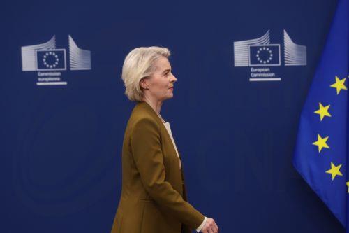 epa13025892 European Commission President Ursula von der Leyen delivers a press statement on the European Union's proposed 21st package of sanctions against Russia in Brussels, Belgium, 09 June 2026. The proposed measures are expected to target Russia's energy revenues, financial sector, military-industrial complex, and sanctions circumvention networks as...
