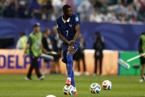 epa13057532 Ousmane Dembele of France warms up ahead of the second half of the FIFA World Cup 2026 group stage match France against Iraq, in Philadelphia, Pennsylvania, USA, 22 June 2026.  EPA/WILL OLIVER