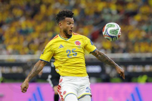 epa13059918 Luis Suarez of Colombia controls the ball during a FIFA World Cup 2026 Group K soccer match between Colombia and DR Congo in Guadalajara, Mexico, 23 June 2026.  EPA/FRANCISCO GUASCO