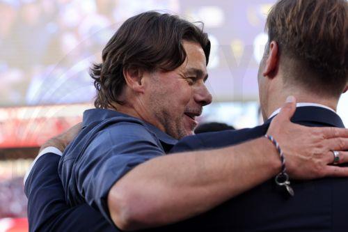 epa13079334 USA's head coach Mauricio Pochettino celebrates winning the FIFA World Cup 2026 Round of 32 match USA against Bosnia and Herzegovina, in San Francisco, Califronia, USA, 01 July 2026.  EPA/BENJAMIN FANJOY
