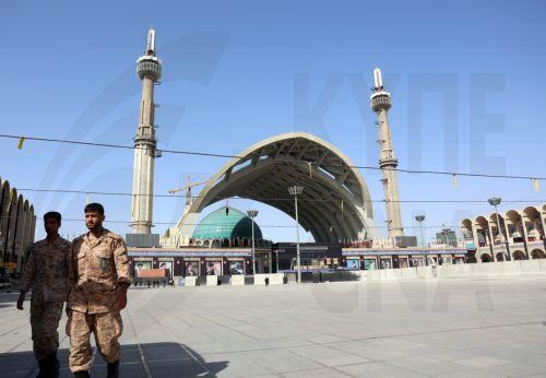 epa13082427 Members of Iranian security forces walk at the Imam Khomeini Mosalla Grand Mosque, ahead of farewell and funeral ceremonies for late Iranian Supreme Leader Ayatollah Ali Khamenei, in Tehran, Iran, 03 July 2026. Iran is set to hold a multi-day state funeral from 04 to 09 July for Khamenei, who was killed in a joint US and Israeli airstrike on 28...
