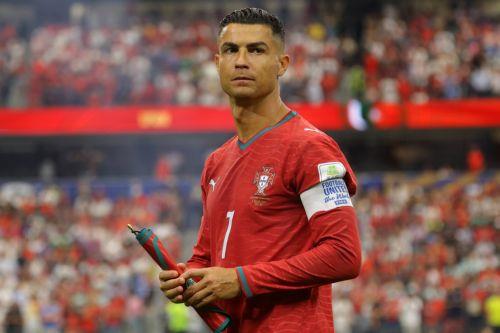 epa13092525 Cristiano Ronaldo of Portugal before the FIFA World Cup 2026 Round of 16 match Portugal against Spain, in Dallas, USA, 06 July 2026.  EPA/CHRISTOPHER NEUNDORF