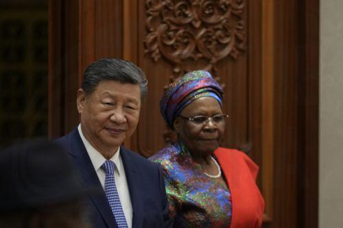epa13102437 Namibian President Netumbo Nandi-Ndaitwah (R) and Chinese President Xi Jinping arrive for a signing ceremony at the Great Hall of the People in Beijing, China, 10 July 2026.  EPA/NG HAN GUAN / POOL