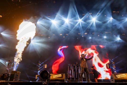 epa13132924 French rapper Jok'Air, the pseudonym of Melvin Felix Aka, performs on the Vega stage during the 49th edition of the Paleo Festival in Nyon, Switzerland, 25 July 2026. The Paleo Festival is an open-air music festival in the western part of Switzerland with about 250,000 spectators in six days and takes place from 21 to 26 July.  EPA/SALVATORE DI...