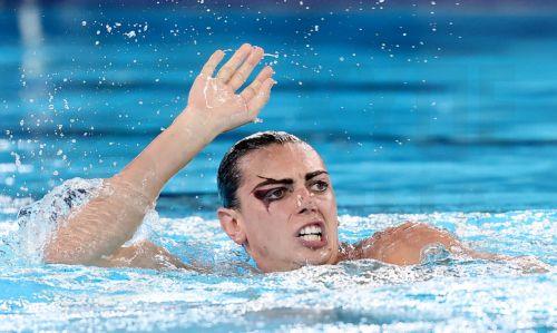 epa13148104 Filippo Pelati of Italy competes in the Men's Solo Free final of the Artistic Swimming at the European Aquatics Championships in Paris, France, 03 August 2026.  EPA/TERESA SUAREZ