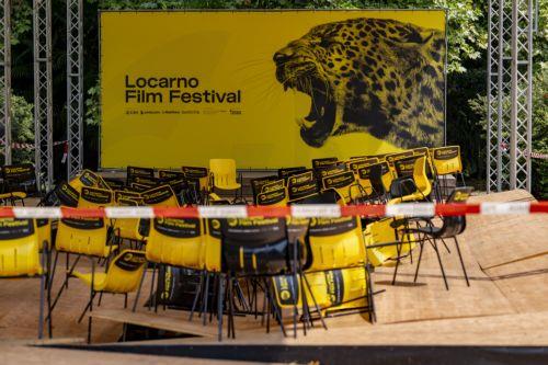 epa13155300 A general view after the floor of the podium where the speeches were to be delivered collapsed at the Fondazione Monte Verita on the sideline of the 79th Locarno Film Festival, in Ascona near Locarno, Switzerland, 07 August 2026. The event's 79th edition runs from 05 to 15 August 2026.  EPA/JEAN-CHRISTOPHE BOTT   EDITORIAL USE ONLY