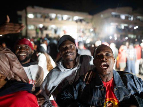 epa13176537 Students at the University of Zambia (UNZA) pose for a photograph amid celebrations following the announcement of presidential election results in Lusaka, Zambia, 18 August 2026. Incumbent President Hakainde Hichilema of the United Party for National Development (UPND) secured a second term in office with 60% of the vote over Brian Mundubile of...