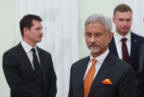 epa13188552 Indian Foreign Minister Subrahmanyam Jaishankar waits before a meeting with Russian President Vladimir Putin (not pictured) at the Kremlin, in Moscow, Russia, 24 August 2026.  EPA/SERGEI KARPUKHIN/SPUTNIK/KREMLIN / POOL MANDATORY CREDIT