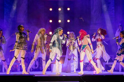 epa13191583 Artists perform in the musical 'The Nine Muses' during the closing of the 72nd edition of the International Classical Theater Festival of Merida, in Merida, Spain, 26 August 2026.  EPA/Jero Morales