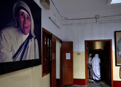 epa13191744 Nuns prepare the prayer room before a mass prayer celebrating the 116th birth anniversary of Mother Teresa at the Mother House in Kolkata, India, 26 August 2026. Mother Teresa, born Agnes Gonxha Bojaxhiu on 26 August 1910 to Albanian parents in Skopje, began serving the poor in Calcutta in 1948 and was awarded the Nobel Peace Prize in 1979. ...
