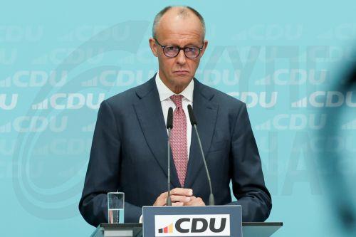 epa13254098 German Chancellor and leader of the Christian Democratic Union (CDU) Friedrich Merz attends a press conference at CDU party's headquaters after a CDU party board meeting in Berlin, Germany, 21 September 2026. Elections for the House of Representatives in Berlin and the state parliament of Mecklenburg-Western Pomerania were held on 20 September...