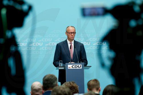 epa13254099 German Chancellor and leader of the Christian Democratic Union (CDU) Friedrich Merz attends a press conference at CDU party's headquaters after a CDU party board meeting in Berlin, Germany, 21 September 2026. Elections for the House of Representatives in Berlin and the state parliament of Mecklenburg-Western Pomerania were held on 20 September...