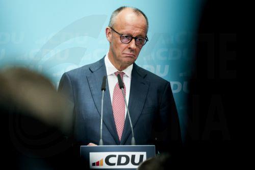 epa13254103 German Chancellor and leader of the Christian Democratic Union (CDU) Friedrich Merz attends a press conference at CDU party's headquaters after a CDU party board meeting in Berlin, Germany, 21 September 2026. Elections for the House of Representatives in Berlin and the state parliament of Mecklenburg-Western Pomerania were held on 20 September...