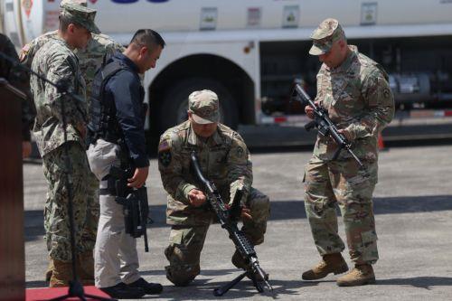 epa13254720 US Army personnel oversee a shipment of weapons purchased from the United States in Guatemala City, Guatemala, 21 September 2026. The shipment is the first such delivery since a US arms embargo imposed in 1978 was lifted in March 2026, and the weapons are intended to strengthen operations against drug trafficking and transnational organized...