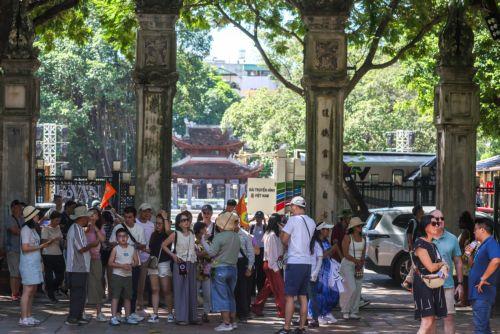 epa13269819 Tourists visit the Temple of Literature in Hanoi, Vietnam, 29 September 2026. Vietnam ranked 52nd among 110 economies in the latest World Economic Forum (WEF)’s 2026 Travel and Tourism Development Index, up seven places from 2024.  EPA/LUONG THAI LINH
