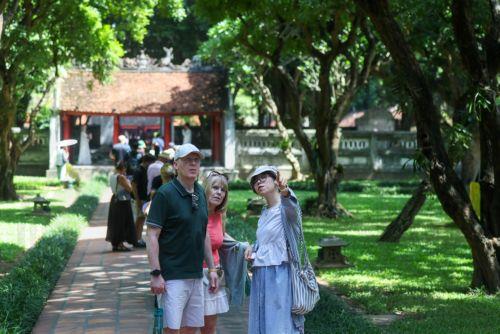 epa13269822 Tourists visit the Temple of Literature in Hanoi, Vietnam, 29 September 2026. Vietnam ranked 52nd among 110 economies in the latest World Economic Forum (WEF)’s 2026 Travel and Tourism Development Index, up seven places from 2024.  EPA/LUONG THAI LINH