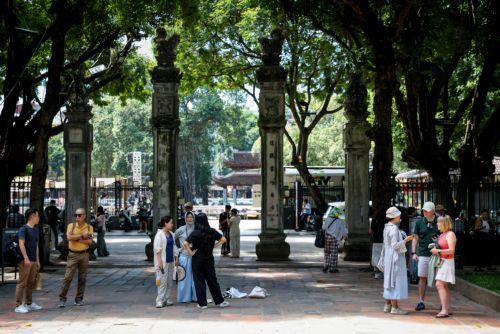 epa13269824 Tourists visit the Temple of Literature in Hanoi, Vietnam, 29 September 2026. Vietnam ranked 52nd among 110 economies in the latest World Economic Forum (WEF)’s 2026 Travel and Tourism Development Index, up seven places from 2024.  EPA/LUONG THAI LINH