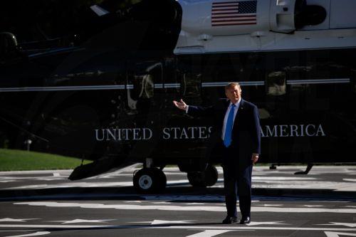 epa13283673 US President Donald Trump walks over to board Marine One after speaking to reporters on the South Lawn of the White House in Washington, DC, USA, 05 October 2026. President Trump will deliver remarks at a midterm election rally at the Pinnacle Bank Expo Center in Grand Island, Nebraska, campaigning in support of Republican US Senator Pete...