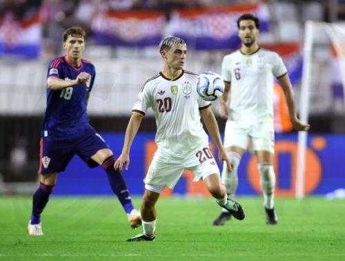 epa13285805 Spain’s Pedri (C) in action during the UEFA Nations League match Croatia against Spain, in Split, Croatia, 06 October 2026.  EPA/MAJA PRGOMET