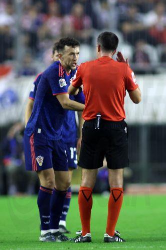 epa13285809 Croatia's Ivan Perisic (L) during the UEFA Nations League match Croatia against Spain, in Split, Croatia, 06 October 2026.  EPA/MAJA PRGOMET