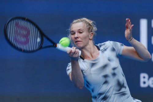 epa13293440 Katerina Siniakova of the Czech Republic in action against Erin Routliffe of New Zealand and Aldila Sutjiadi of Indonesia during her Women’s Doubles match at the China Open tennis tournament in Beijing, China, 10 October 2026. China Open runs from 28 September through 11 October.  EPA/WU HAO