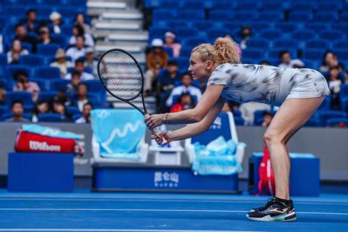epa13293449 Katerina Siniakova of the Czech Republic in action against Erin Routliffe of New Zealand and Aldila Sutjiadi of Indonesia during her Women’s Doubles match at the China Open tennis tournament in Beijing, China, 10 October 2026. China Open runs from 28 September through 11 October.  EPA/WU HAO