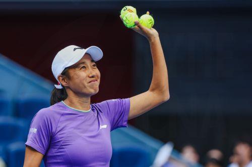 epa13293452 Zhang Shuai of China celebrate after winning their Women’s Doubles match against Erin Routliffe of New Zealand and Aldila Sutjiadi of Indonesia at the China Open tennis tournament in Beijing, China, 10 October 2026. China Open runs from 28 September through 11 October.  EPA/WU HAO