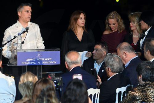 Ο υπουργός Υποδομών και Μεταφορών Χρίστος Δήμας (Α) μιλάει στην τελετή έναρξης των 2ων Ισθμιακών Αγώνων που πραγματοποιούνται στον Αρχαιολογικό Χώρο της Ισθμίας, στον Δήμο Λουτρακίου - Περαχώρας - Αγίων Θεοδώρων στην Κορινθία, Σάββατο 10 Οκτωβρίου 2026 (δημοσιεύεται την Κυριακή 11 Οκτωβρίου 2026). Οι 2οι Ισθμιακοί Αγώνες («Η Αναβίωση») πραγματοποιούνται...