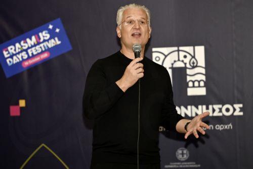 Ο περιφερειάρχης Πελοποννήσου Δημήτρης Πτωχός μιλάει στο Erasmus Days Festival 2026 που διοργανώνεται στον χώρο του Πανεπιστημίου Πελοποννήσου, στην Κόρινθο, την Παρασκευή 16 Οκτωβρίου 2026. ΑΠΕ-ΜΠΕ/ΑΠΕ-ΜΠΕ/ΒΑΣΙΛΗΣ ΨΩΜΑΣ