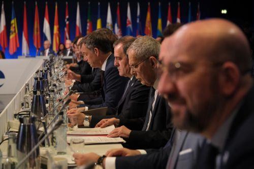 epa10633388 Government representatives and heads of state of the Council of Europe attend attend the second day of the 4th Summit of the Council of Europe in Reykjavik, Iceland, 17 May 2023. The summit runs on 16-17 May. In addition to the Council of Europe's member states, representatives of the EU, the United Nations, and OSCE have been invited to address...