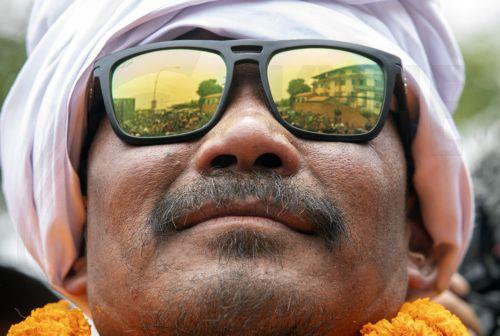 epa10647031 Double-amputee climber Hari Budha Magar, 43, reacts while returning from Mount Everest in Kathmandu, Nepal, 23 May 2023. Former British Gurkha soldier Hari Budha Magar has scaled the worldâ€™s tallest peak, Mount Everest, becoming the world's first double above-the-knee amputee to climb Mt Everest. Hari lost both of his legs while serving in...