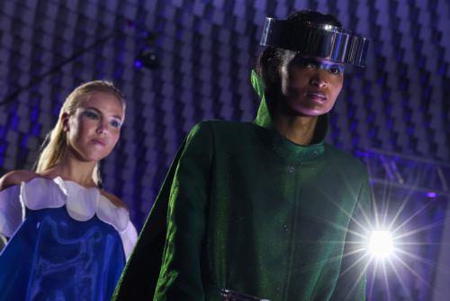 epa10883176 Models present creations of the Spring/Summer 2024 Womenswear collection by French label Pierre Cardin during the Paris Fashion Week, in Paris, France, 25 September 2023. The presentation of the Women's Rear-To-Wear collections runs from 25 September to 03 October 2023.  EPA/Mohammed Badra