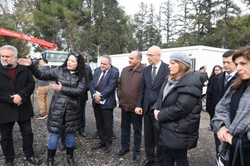 Ο Υπουργός Μεταφορών, Επικοινωνιών και Έργων κ. Αλέξης Βαφεάδης και η Υφυπουργός Πολιτισμού δρ Βασιλική Κασσιανίδου επισκέπτονται το εργοτάξιο του Νέου Κυπριακού Μουσείου, Λευκωσία 30 Ιανουαρίου 2024.