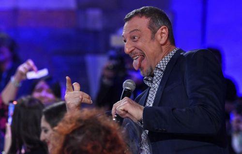 epa11133832 Sanremo Festival host and artistic director Amadeus attends a press conference at the 74th Sanremo Italian Song Festival, in Sanremo, Italy, 07 February 2024. The festival runs from 06 to 10 February 2024.  EPA/RICCARDO ANTIMIANI