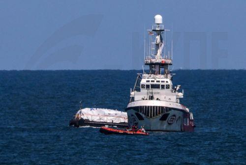 epa11222162 An Open Arms ship sails off the coast of the Gaza Strip, 15 March 2024. Spanish NGO Open Arms, in a joint mission with US-based aid organization World Central Kitchen (WCK), is working from the Mediterranean island of Cyprus to open a maritime corridor for humanitarian aid to the Palestinian population of Gaza. Since last October, Israel has...